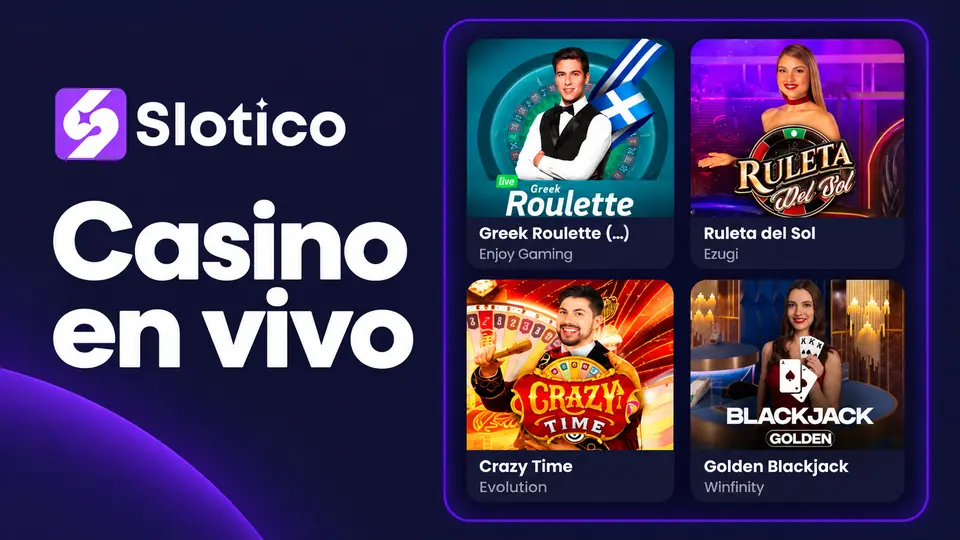 Casino en vivo de Slotico con ruleta, blackjack y Crazy Time